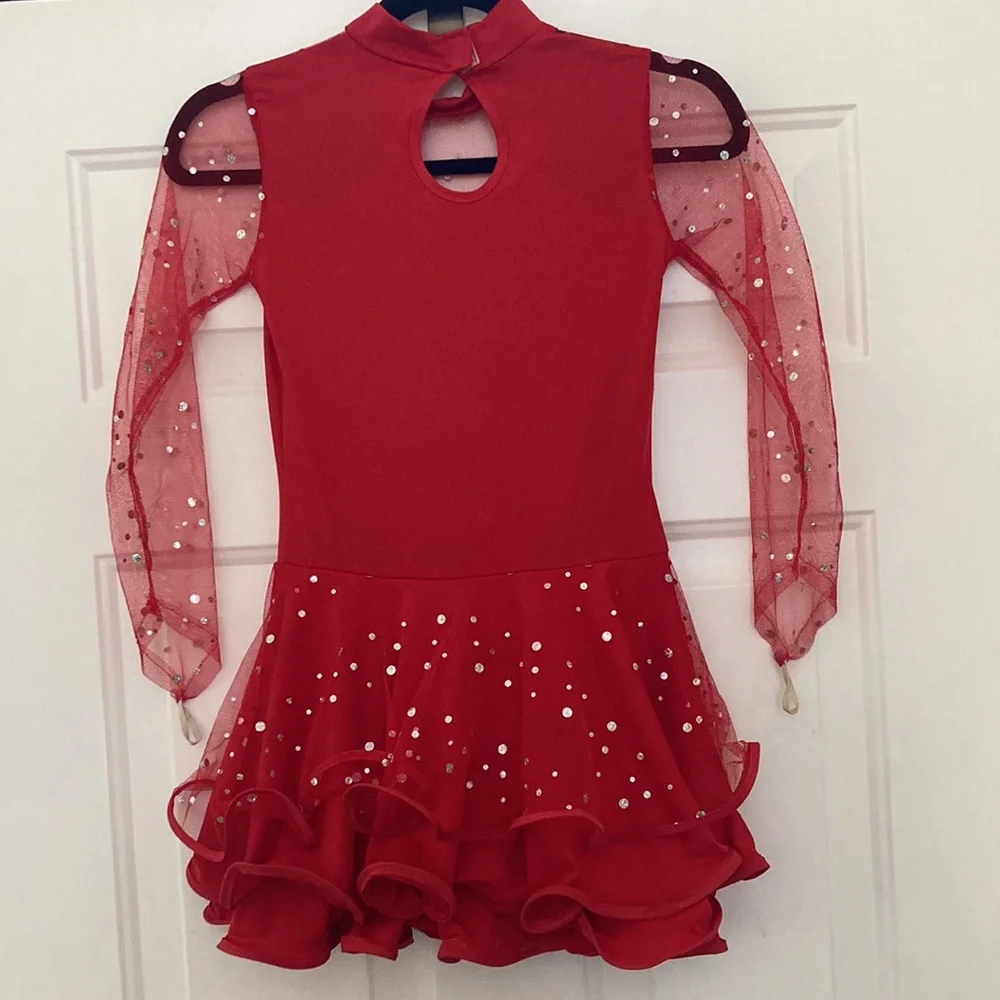 Girl Dance Costume Red Size Medium/Large